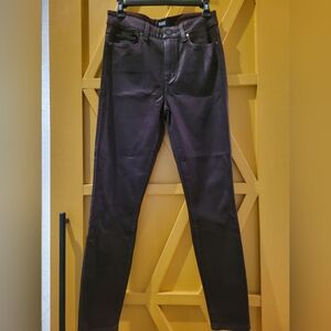 PAIGE Dark Plum Brown Stretch Ankle Pants